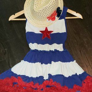 Girls Dress w/ hat (Great for 4th of July)